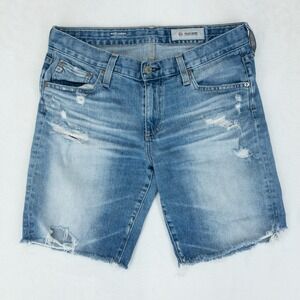 Adriano Goldschmied Nikki Shorts Womens Size 28R Blue Distressed Relaxed Skinny